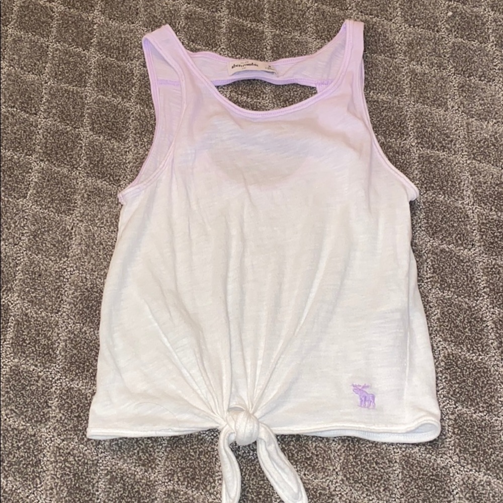 Purple and white ombré knotted tank top